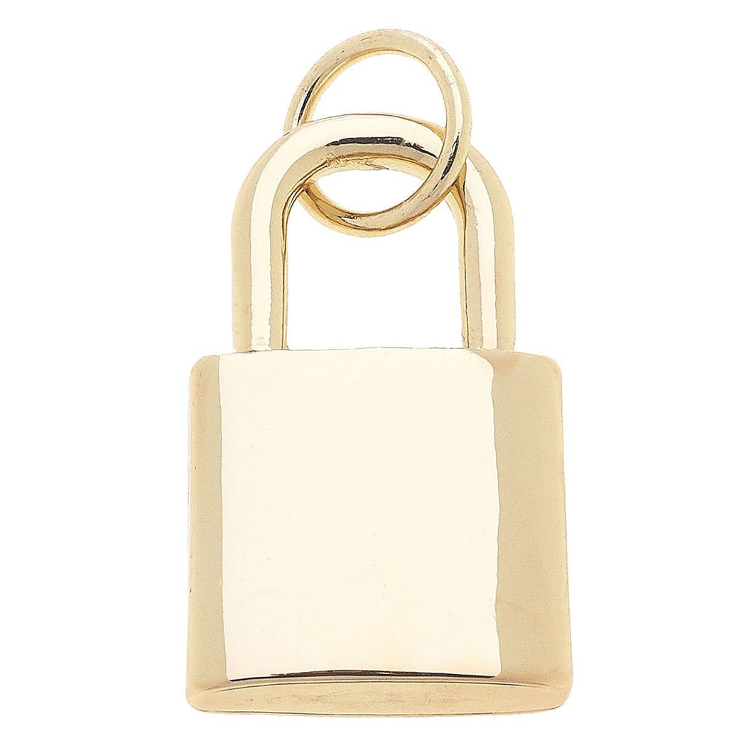 Canvas Style - Padlock Charm in Shiny Gold