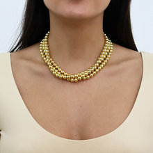 Load image into Gallery viewer, KARINE SULTAN - Sophisticated Triple Layer Gold Beaded Necklace
