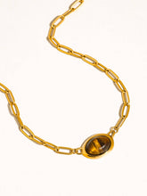 Load image into Gallery viewer, Flânerie by MAIQ - Shay 18K Gold Non-Tarnish Oval Stone Chain Necklace
