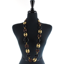 Load image into Gallery viewer, Pretty Persuasions - N26010 Bold Cut-Out Acrylic Oval Link Statement Necklace
