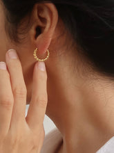 Load image into Gallery viewer, Flânerie by MAIQ - Cere 18K Gold Non-Tarnish Twisted Hoop Earrings
