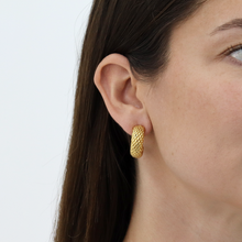 Load image into Gallery viewer, KARINE SULTAN - Snake Texture Hoop Earrings
