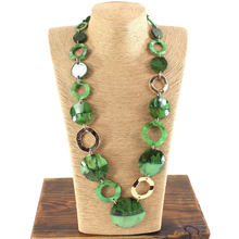 Load image into Gallery viewer, Pretty P Bold Gold Accent Polyresin Disc Chain Link Necklace
