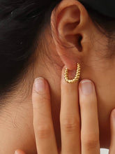 Load image into Gallery viewer, Flânerie by MAIQ - Cere 18K Gold Non-Tarnish Twisted Hoop Earrings
