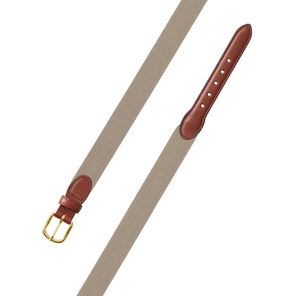 Barrons-Hunter - Khaki Belgian Stretch Leather Tab Belt