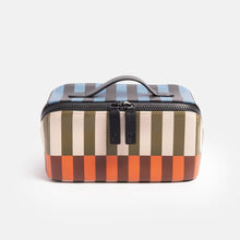 Load image into Gallery viewer, Caroline Gardner - Stripe Diagonal Zip Large Washbag
