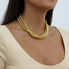 Load image into Gallery viewer, KARINE SULTAN - Sophisticated Triple Layer Gold Beaded Necklace
