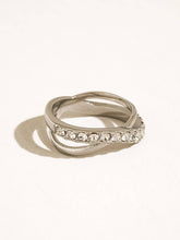 Load image into Gallery viewer, Flânerie - Rue 18K Gold Non-Tarnish CZ Crossover Ring
