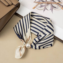 Load image into Gallery viewer, COSMOS - Magnetic-pearl polyester scarf with geometric stripe pattern
