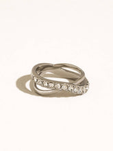 Load image into Gallery viewer, Flânerie - Rue 18K Gold Non-Tarnish CZ Crossover Ring
