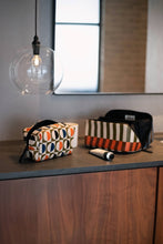 Load image into Gallery viewer, Caroline Gardner - Stripe Diagonal Zip Large Washbag
