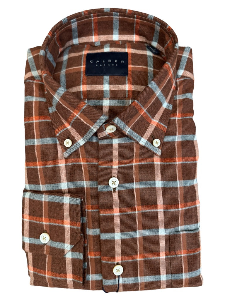 Calder Shirt Brushed Flannel Twill Red Check