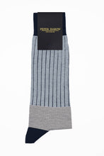 Load image into Gallery viewer, Peper Harow Socks - Oxford Stripe Premium Men&#39;s Cotton Socks
