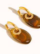 Load image into Gallery viewer, Flânerie - Canari 18K Gold Non-Tarnish Resin Hoop Earrings
