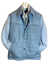 Load image into Gallery viewer, Fioroni Hybrid Bomber Jacket Sky Blue Linen
