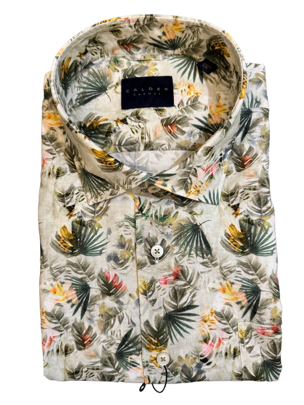 Calder SS Shirt Woven Poplin - Sage Floral