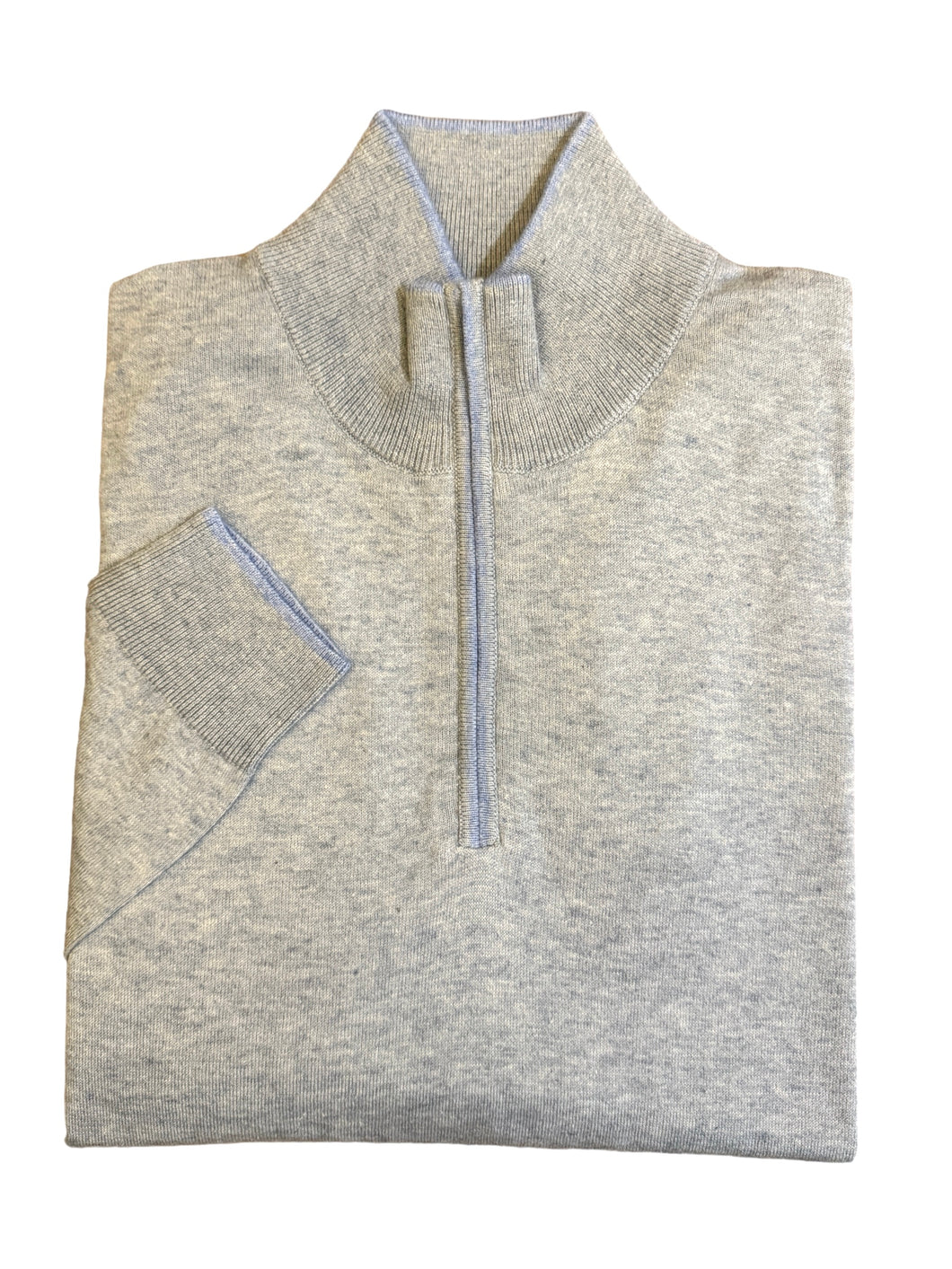 Hagen 1/4 Zip Cotton Cashmere Sweater Grey