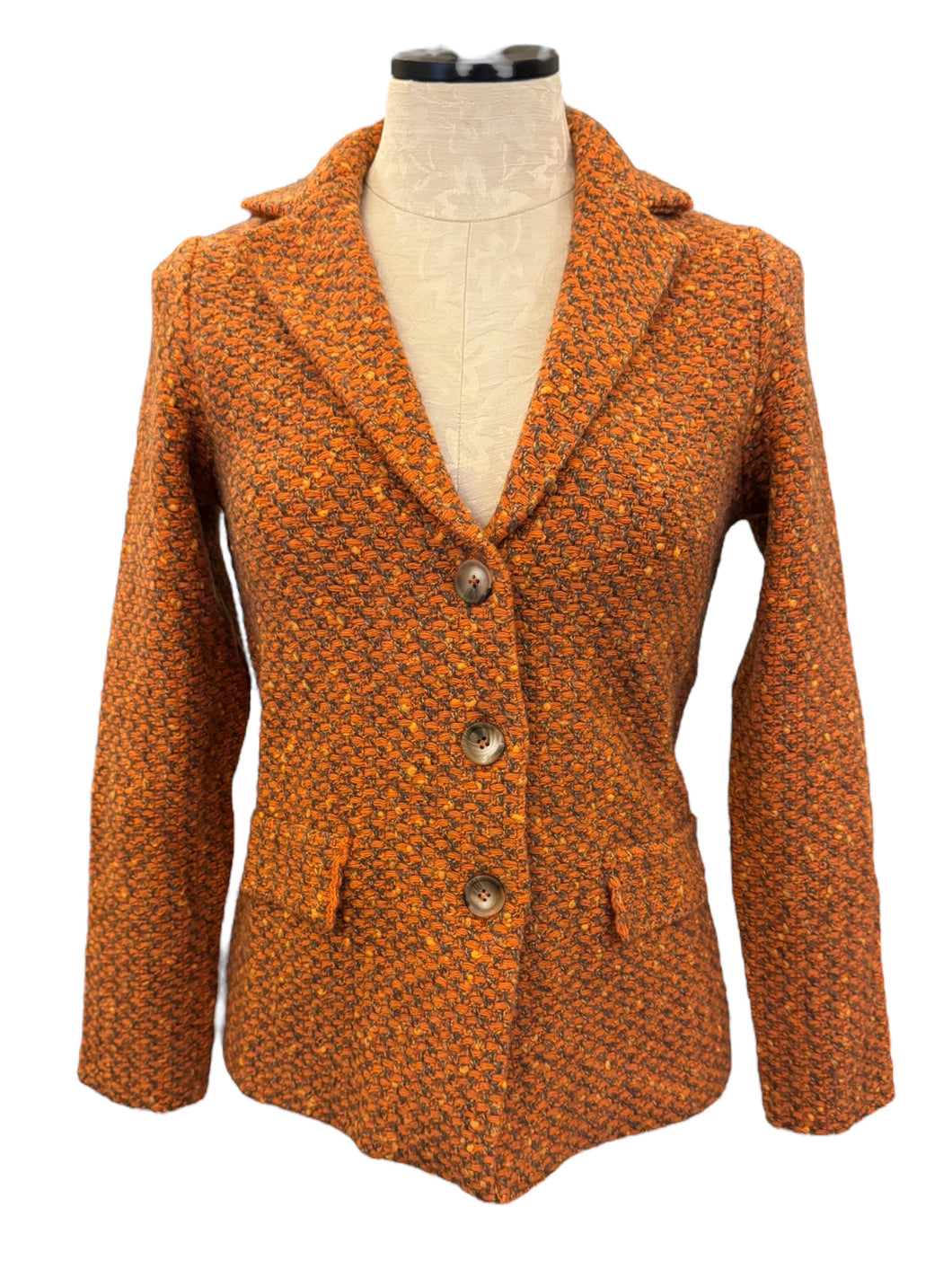 Anne Claire Nubby Knit Jacket Persimmon