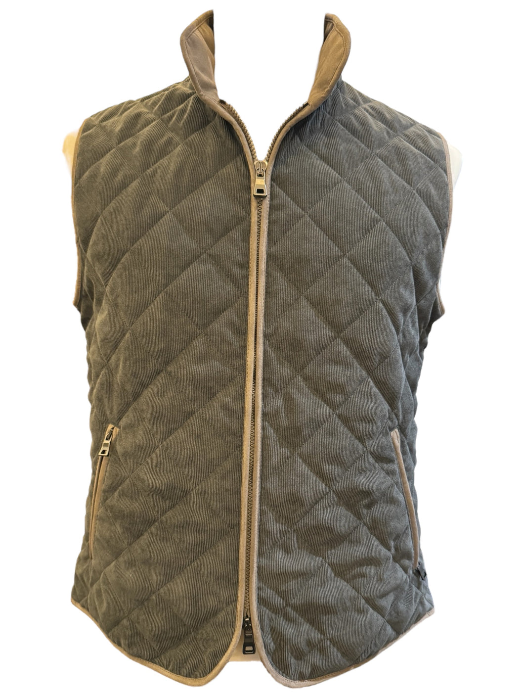 Waterville Theo Corduroy Quilt Vest Olive