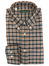 Load image into Gallery viewer, T&amp;V Classic Brushed Cotton BD Shirt in Navy/Grey/Rust Plaid
