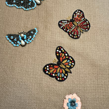 Load image into Gallery viewer, Janavi Merino Wool Shawl w/Embroidered and Beaded Butterflies
