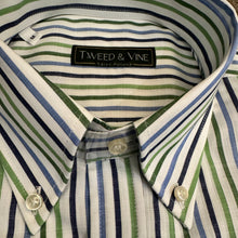 Load image into Gallery viewer, T&amp;V Classic BD Shirt Blue/Green Stripe
