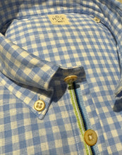 Load image into Gallery viewer, GMF 965 Linen/Cotton BD Shirt Blue Gingham
