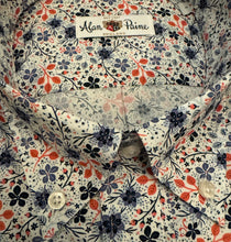 Load image into Gallery viewer, Alan Paine Fleetwood BD Shirt White w/Blue &amp; Red Floral
