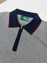 Load image into Gallery viewer, Alan Paine Shaldon SS 1/4 Zip Polo w/Stripes Navy

