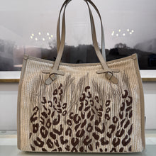 Load image into Gallery viewer, Gianni C Marcella Club Raffia/Leather Large Satchel w/Embroidery
