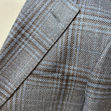 Load image into Gallery viewer, T&amp;V Zephyr Sportcoat Slate Blue and Brown Plaid
