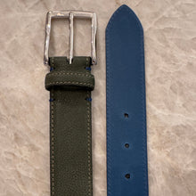 Load image into Gallery viewer, Paolo Vitale Calf Leather Belt Matte Olive

