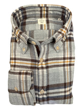 Load image into Gallery viewer, GMF 965 Cotton Flannel Plaid Grey/Brown
