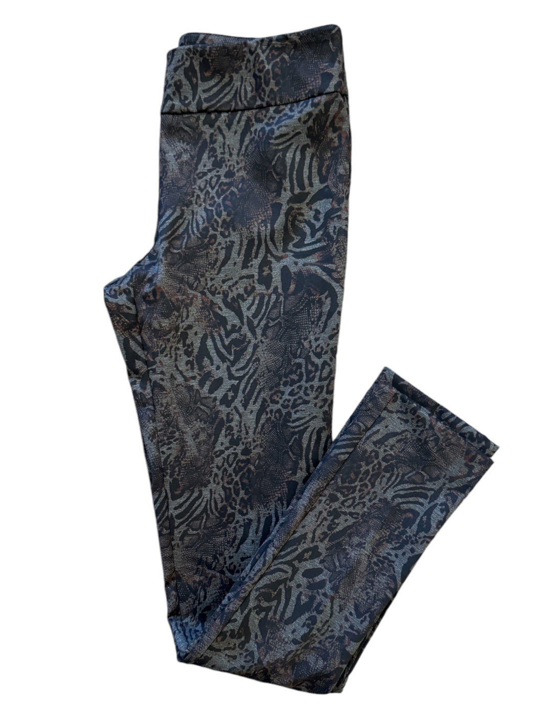 E&F Slim Leg Pull On Pant Black Leopard