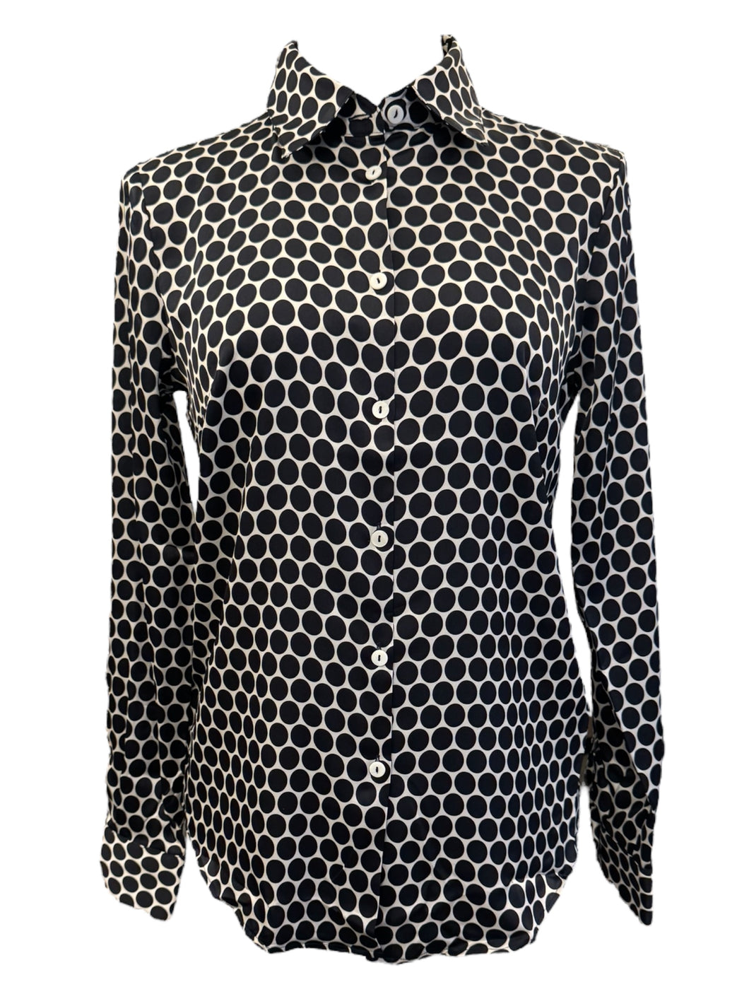 Camicetta Snob Silk Blend Shirt Navy Polka Dot