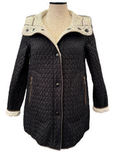 Load image into Gallery viewer, Landi Reversible Quilted Coat with Hood Black/White
