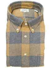 Load image into Gallery viewer, Hartford Pitt Cotton Flannel BD Shirt Camel-Grey Check
