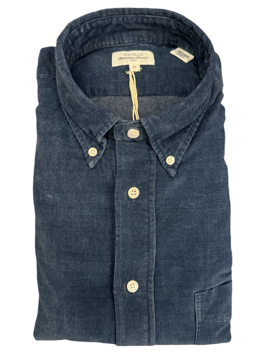 Hartford Pitt Cotton Corduroy BD Shirt Indigo