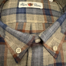 Load image into Gallery viewer, Alan Paine Cotton/Wool BD Shirt Blue Plaid
