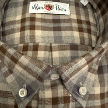 Load image into Gallery viewer, Alan Paine Cotton/Wool BD Shirt Brown Plaid
