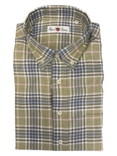 Load image into Gallery viewer, Alan Paine Cotton BD Shirt Olive Plaid
