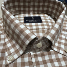 Load image into Gallery viewer, Emanuel Berg Luxe Flannel Gingham Shirt Taupe
