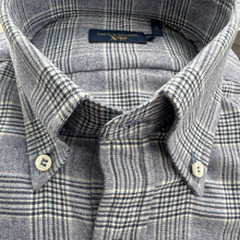 Load image into Gallery viewer, Paul &amp; Shark Cotton Flannel Blue/White Glen Plaid Shirt
