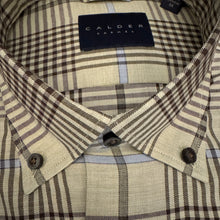 Load image into Gallery viewer, Calder Shirt Luxe Melange Exploded Graph Check - Olive
