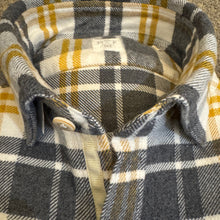 Load image into Gallery viewer, GMF 965 Cotton Flannel Plaid Shirt Grey/Yellow
