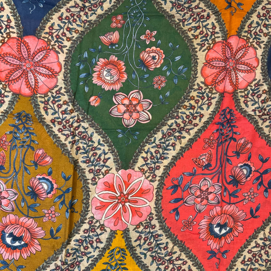 Vilagallo Cotton/Wool Blend Scarf Estampado Floral