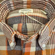 Load image into Gallery viewer, Hartford Cotton Flannel Shirt Orange/Grey Plaid
