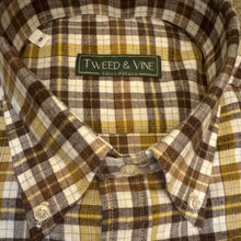Load image into Gallery viewer, T&amp;V Classic Brushed Cotton Check Shirt in Brown and Tan
