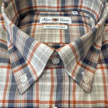Load image into Gallery viewer, Alan Paine BD Soft Cotton Shirt - Orange/Navy/Taupe Plaid

