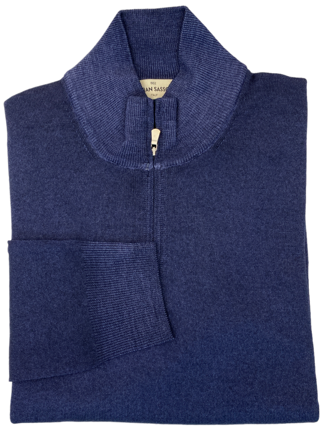 Gran Sasso 1/4 Zip Vintage Wash Sweater - Navy